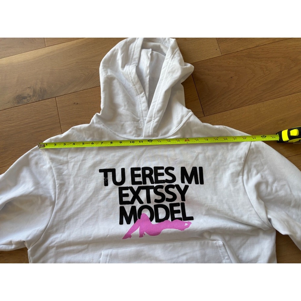 New Sad Boyz X Junior H 'Tu Eres Mi Extssy Model White Pullover Hoodie Size M - Picture 7 of 9